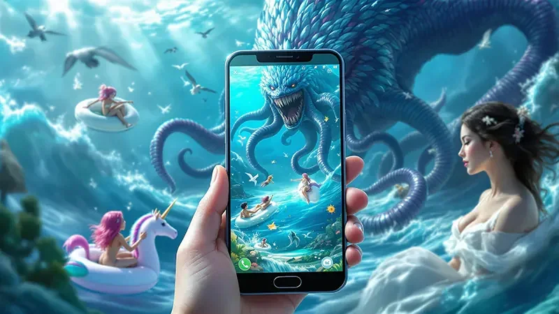 Tampilan permainan tembak ikan bertema bawah laut di ARTA4D